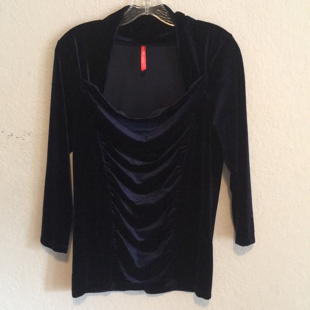 Blue velvet top